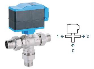 Modulo Plus 3 utas 5/4 " (1 1/4") motoros golyóscsap menetes csőcsatlakozókkal 230 V